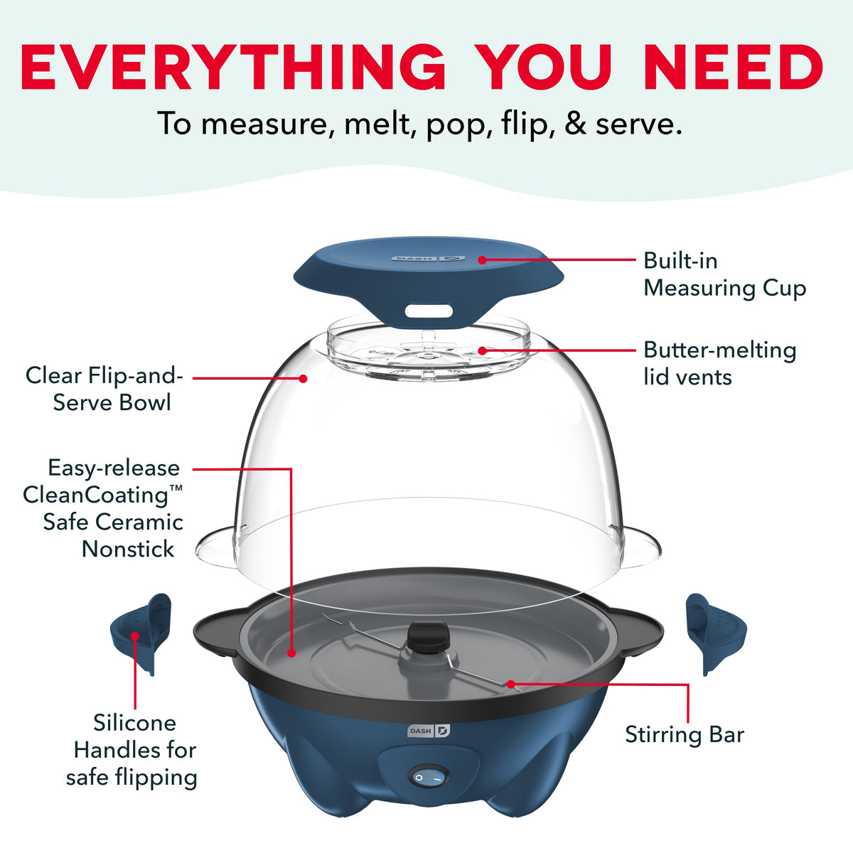 5QT SmartStore Stirring Popcorn Maker